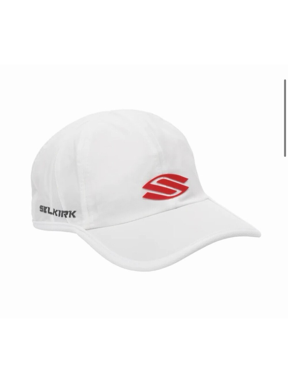 Selkirk Sports Hat Cap Strap Back White Red Logo Lightweight Golf Tennis Running